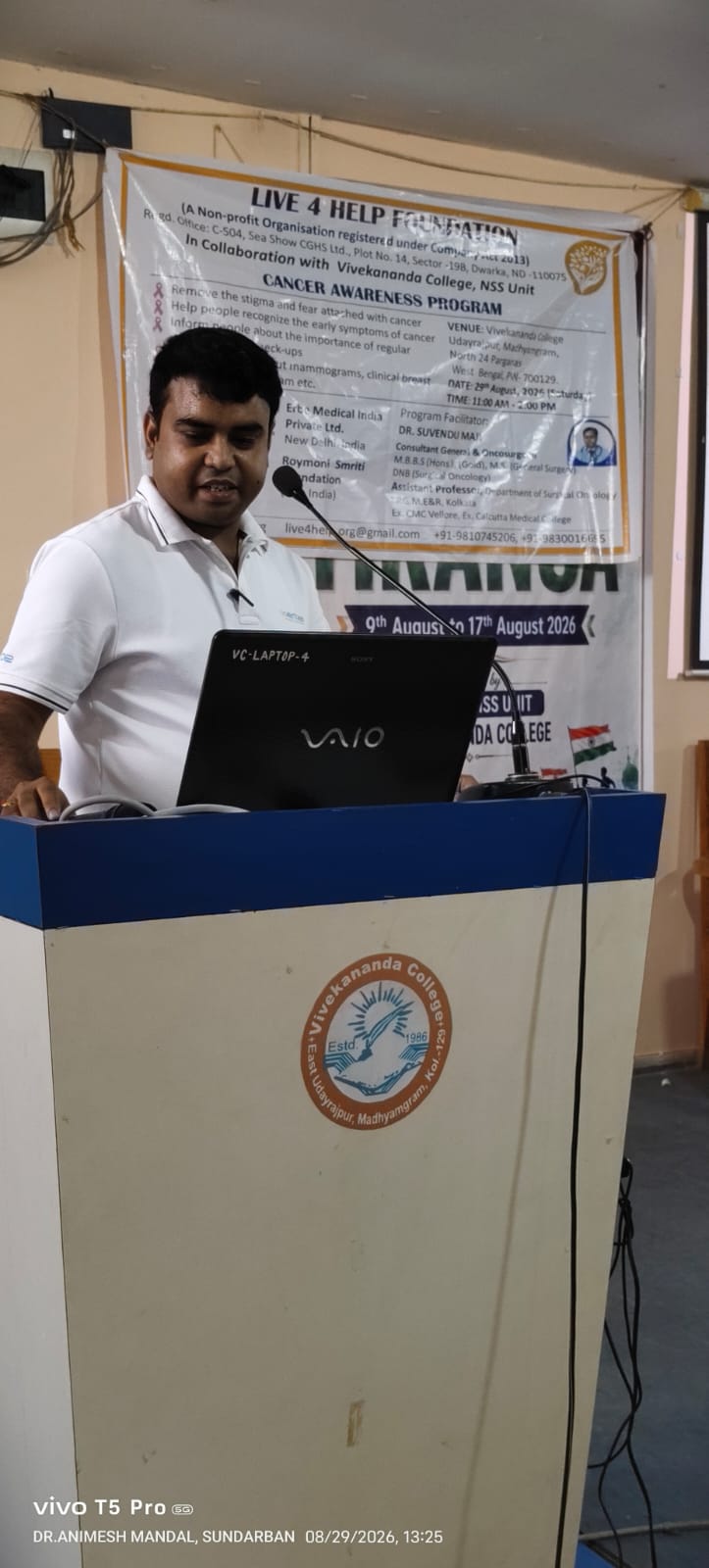 2026 (Aug), Cancer Awareness, Vivekananda College, WB