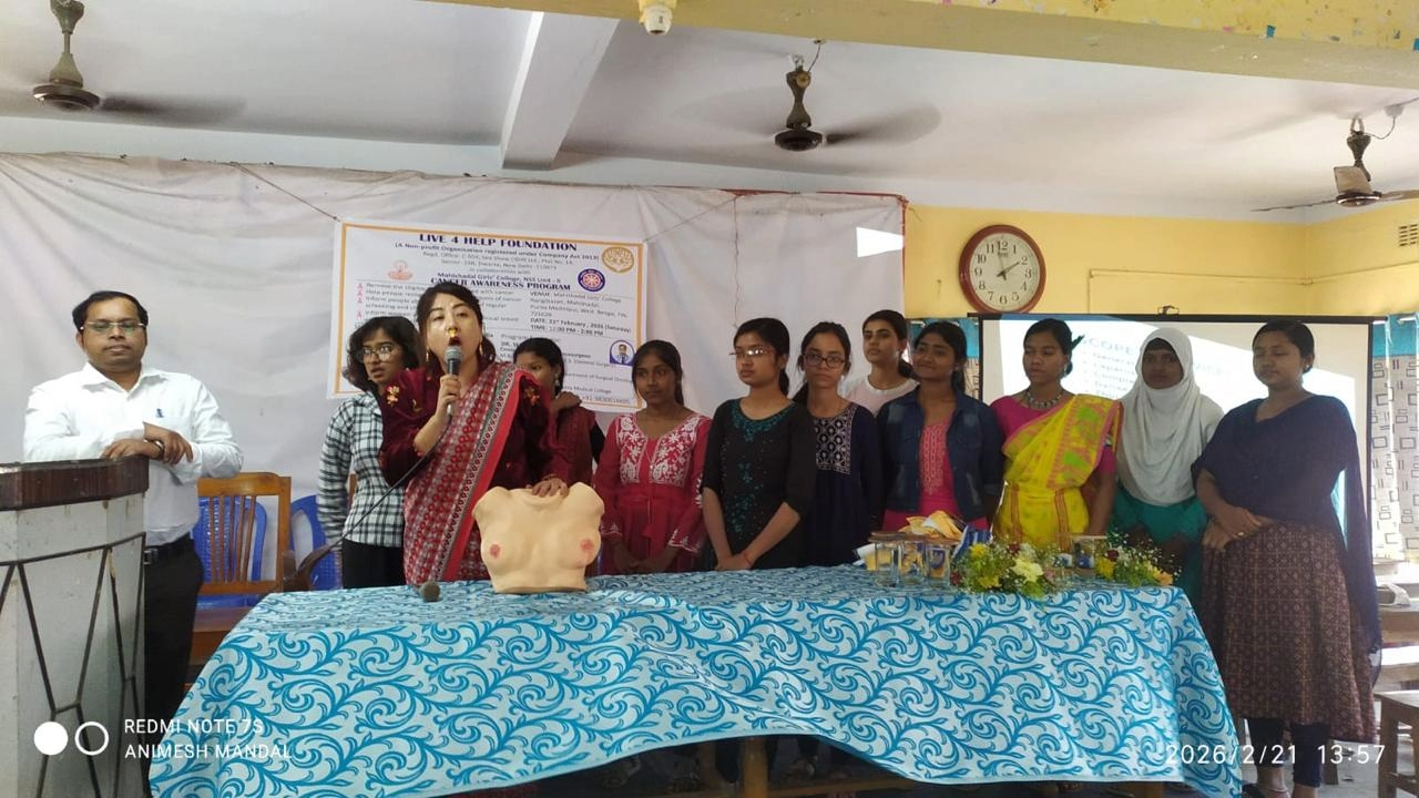 Breaking Silence, Building Awareness: Live4Help Foundation’s Cancer Awareness Initiative at Mahishadal Girl’s College, W.B.